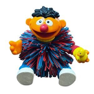 Vintage ERNIE & Duckie Sesame Street Koosh Ball Kooshie Toy 1996 RARE OddzOn